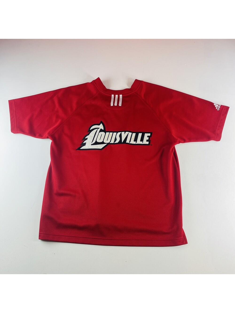 Adidas Louisville Cardinals 2003 Basketball Red Warm Up Shirt Mens Size Medium